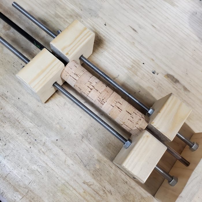 バンブーロッド】コルクグリップ整形/プロクソン木工旋盤/ラッピング